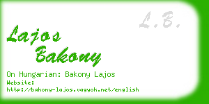 lajos bakony business card